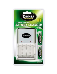Cargador Pilas CEGASA Compacto + 2 baterías HR ¡Compra ahora en Ferretería Cahersa!