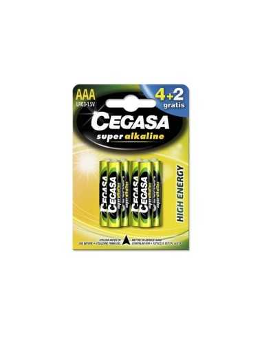 Pila Super Alcalina CEGASA Tipo AAA LR03 B4+2 Gratis