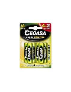 Pila Super Alcalina CEGASA Tipo AA LR6 4+2 Gratis