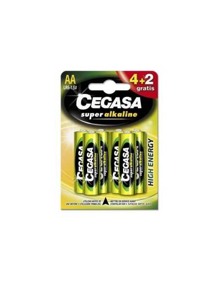 Pila Super Alcalina CEGASA Tipo AA LR6 4+2 Gratis