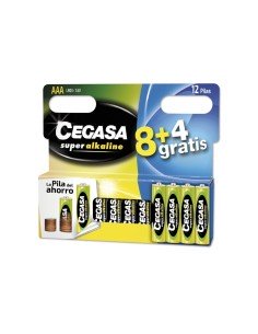 Pila Super Alcalina CEGASA Tipo AAA LR03 8+4