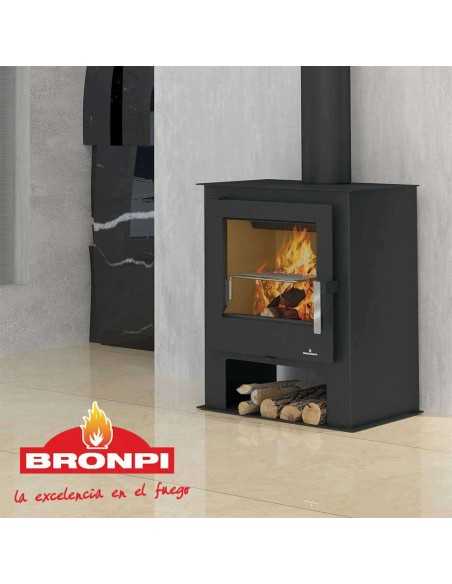 Estufa De Leña BRONPI Cristal Frontal Limpio | Hogar Cahersa