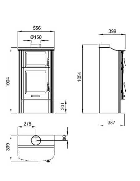 Estufa De Leña BRONPI Tudela Frontal Diseño | Hogar Cahersa