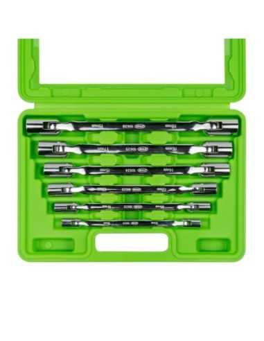 Llaves de Vaso Articuladas de Estrella 12C JBM Estuche con 6 Llaves | Caja o carro de herramientas ALYCO resistente y funcional