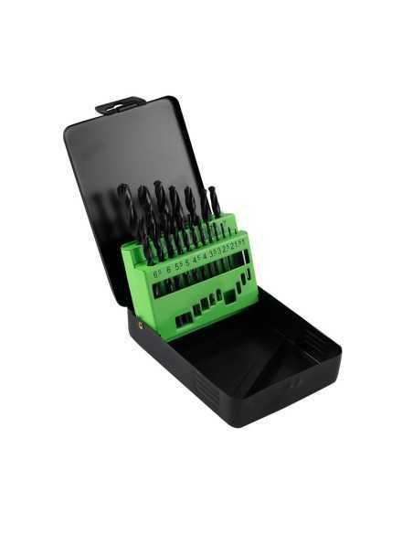 Brocas HSS Helicoidales HJM Estuche 1-10 mm 19 Pz 53853