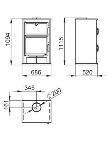 Estufa De Leña BRONPI Suiza Frontal Con Horn | Hogar Cahersa
