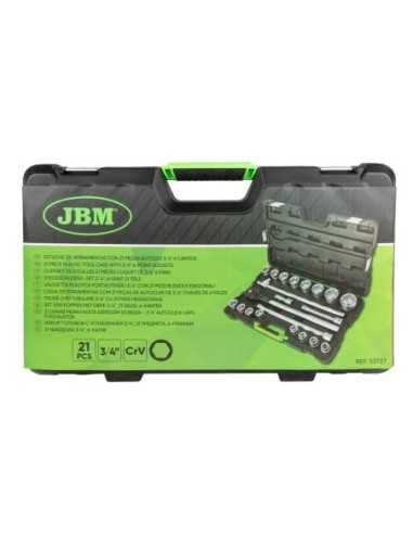 Estuche de Llaves de Vaso Hexagonales JBM 21 Pz 53727 | Caja o carro de herramientas JBM resistente y funcional