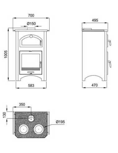 Estufa De Leña BRONPI Monza Cocina Con Horno | Hogar Cahersa