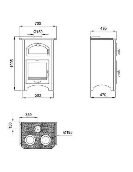 Estufa De Leña BRONPI Monza Cocina Con Horno | Hogar Cahersa