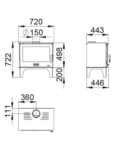 Estufa De Leña BRONPI Senaplus Frontal Crist | Hogar Cahersa