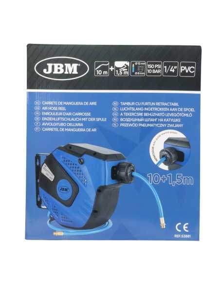 Manguera Aire Comprimido JBM Carrete 11 Mt Azul Autoenrrollable
