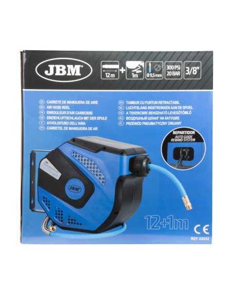 Manguera Aire Comprimido JBM Carrete 13 Mt Azul Autoenrrollable