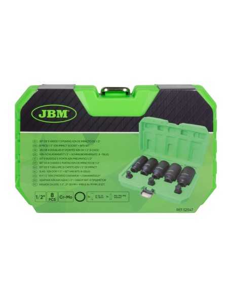 Llaves de Vaso de Impacto JBM Set 5 Vasos y+ 3 Puntas XZN de 1/2 52547