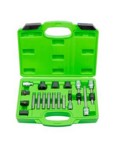 JUEGO DE EXTRACTORES PARA POLEAS DE ALTERNADOR 18 PIEZAS JBM