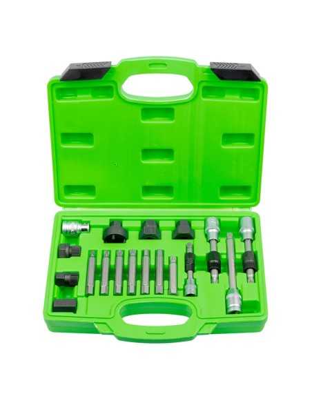 JUEGO DE EXTRACTORES PARA POLEAS DE ALTERNADOR 18 PIEZAS JBM
