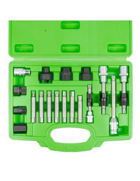 JUEGO DE EXTRACTORES PARA POLEAS DE ALTERNADOR 18 PIEZAS JBM