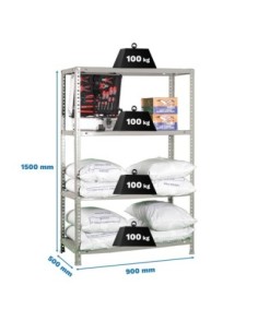 Estantería Simonrack Comfort 4/500 gris | Estantería metálica SimonRack para cargas de 300 kg