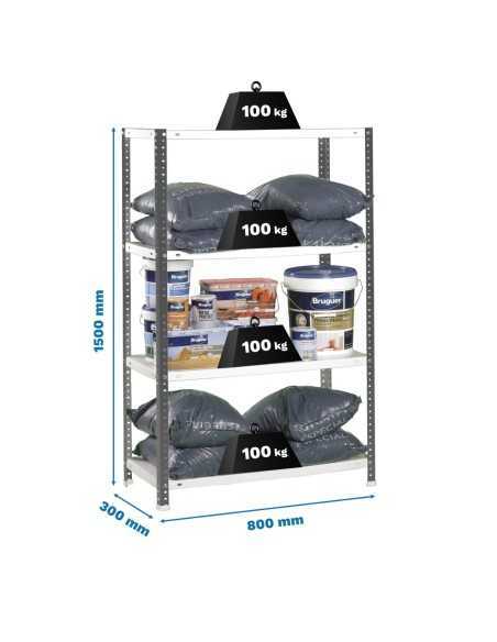 Estantería Simonrack Comfort mini 4/300 antracita/blanco | Estantería metálica SimonRack para cargas de 300 kg