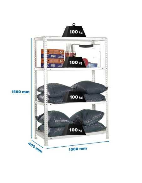 Estantería Simonrack Comfort plus 4/400 blanco | Estantería metálica SimonRack para cargas de 300 kg