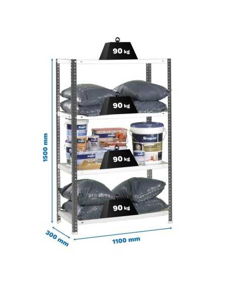 Estantería Simonrack Comfort superplus 4/300 antracita/blanco | Estantería metálica SimonRack para cargas de 300 kg