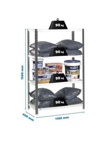 Estantería Simonrack Comfort superplus 4/400 antracita/blanco | Estantería metálica SimonRack para cargas de 300 kg