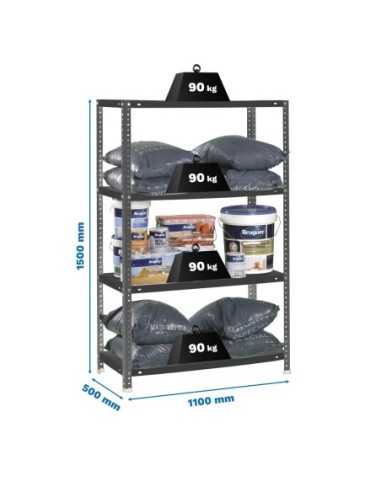 Estantería Simonrack Comfort superplus 4/500 antracita | Estantería metálica SimonRack para cargas de 300 kg