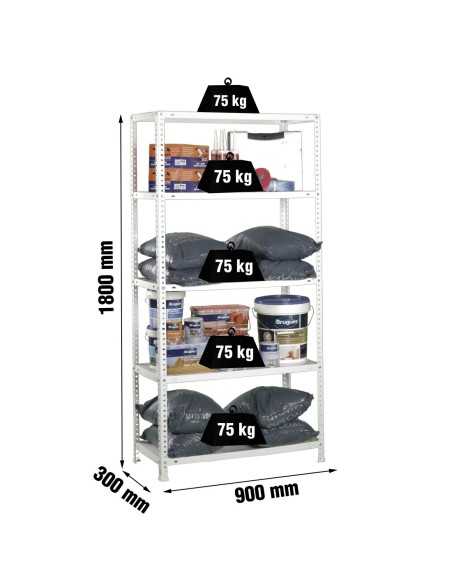Estantería SIMONCLASSICS Advantage Kit 5/300 blanco | Estantería metálica SimonRack para cargas de 300 kg