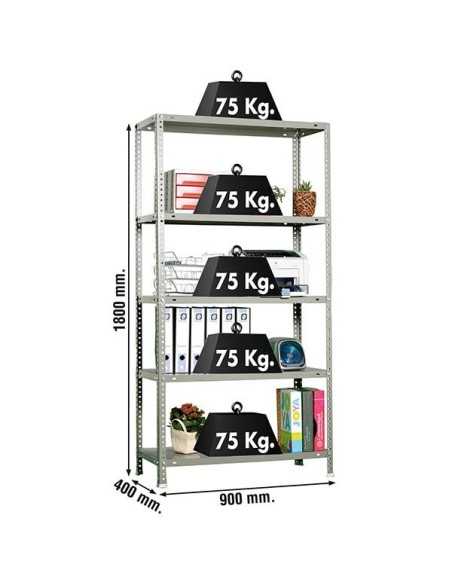 Estantería SIMONCLASSICS Advantage Kit 5/400 gris | Estantería metálica SimonRack para cargas de 300 kg