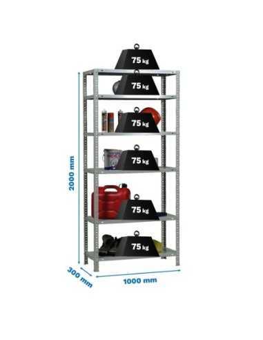 Estantería SIMONRACK Advantage Kit plus 6/300 galvanizado | Estantería metálica SimonRack para cargas de 300 kg