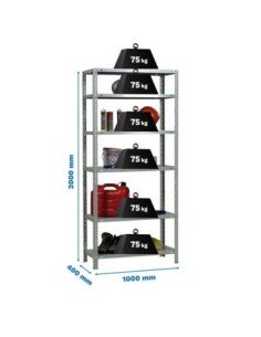 Estantería SIMONRACK Advantage Kit plus 6/400 galvanizado | Estantería metálica SimonRack para cargas de 300 kg