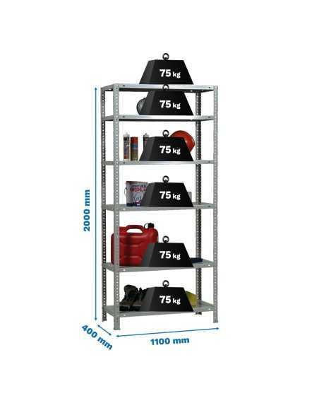 Estantería SIMONRACK Advantage Kit superplus 6/400 galvanizado | Estantería metálica SimonRack para cargas de 300 kg