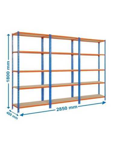 Estantería SIMONRACK SimonrackPack 3 maderclick 5/400 azul/naranja/madera