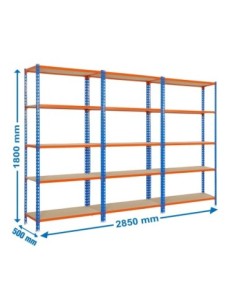 Estantería SIMONRACK SimonrackPack 3 maderclick 5/500 azul/naranja/madera