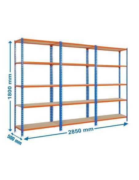 Estantería SIMONRACK SimonrackPack 3 maderclick 5/500 azul/naranja/madera