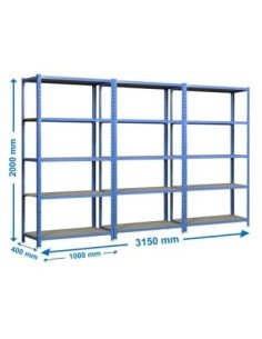 Estantería SIMONRACK SimonrackPack 3 maderclick plus 5/400 azul/madera