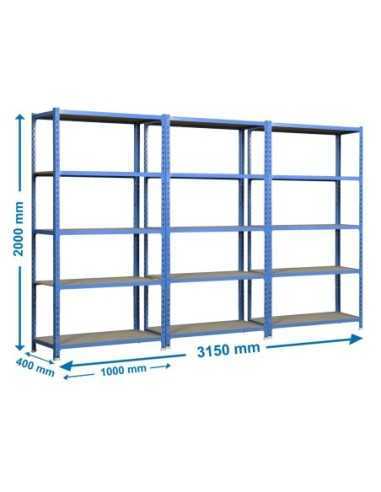 Estantería SIMONRACK SimonrackPack 3 maderclick plus 5/400 azul/madera