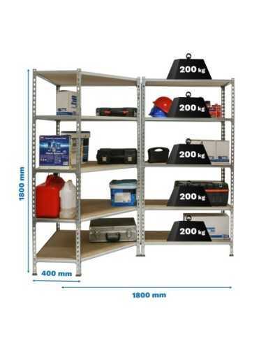 Estantería Simonrack Pack maderclick corner 5/400 +1 mader 5/400 ga/mad | Mesa de trabajo SimonRack profesional y resistente