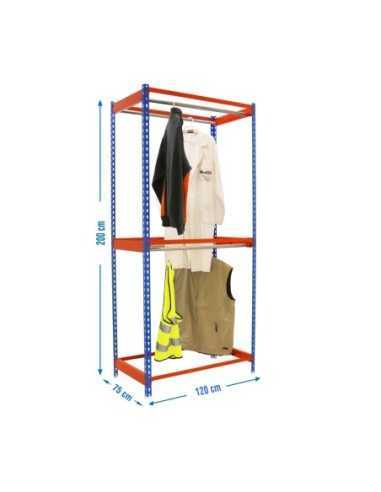 Estantería Guardarropa SIMONCLOTHING double 2/201275 azul/naranja | Taquilla metálica SimonLocker para vestuarios y oficinas