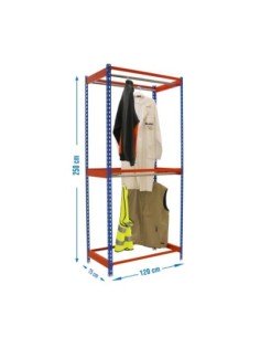 Estantería Guardarropa SIMONCLOTHING double 2/251275 azul/naranja | Taquilla metálica SimonLocker para vestuarios y oficinas