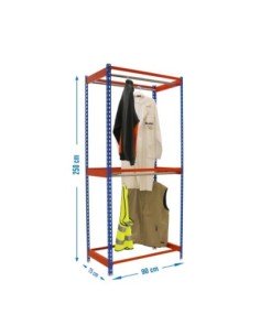 Estantería Guardarropa SIMONCLOTHING double 2/259075 azul/naranja | Taquilla metálica SimonLocker para vestuarios y oficinas