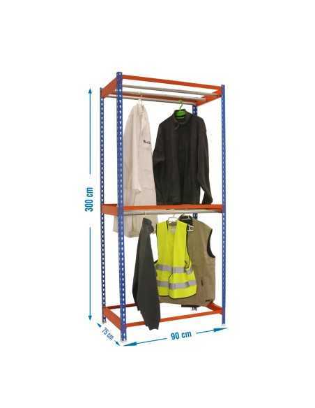 Estantería Guardarropa SIMONCLOTHING double 3/309075 azul/naranja | Taquilla metálica SimonLocker para vestuarios y oficinas