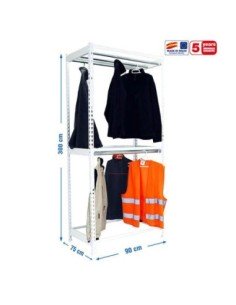 Estantería Guardarropa SIMONCLOTHING double 3/309075 blanco | Taquilla metálica SimonLocker para vestuarios y oficinas