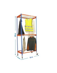 Estantería Guardarropa SIMONCLOTHING double con Ruedas 3/309075 azul/naranj | Taquilla metálica SimonLocker para vestuarios y of