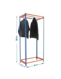 Estantería Guardarropa SIMONCLOTHING single 2/209050 azul/naranja | Taquilla metálica SimonLocker para vestuarios y oficinas
