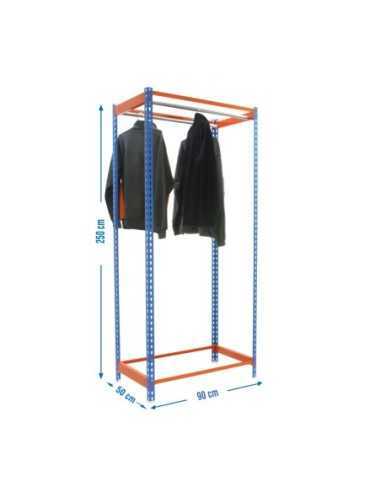 Estantería Guardarropa SIMONCLOTHING single 2/259050 azul/naranja | Taquilla metálica SimonLocker para vestuarios y oficinas