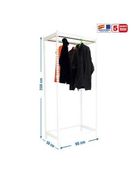 Estantería Guardarropa SIMONCLOTHING single 2/259050 blanco | Taquilla metálica SimonLocker para vestuarios y oficinas