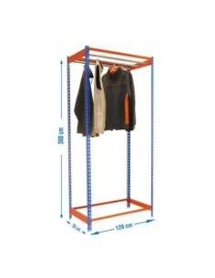 Estantería Guardarropa SIMONCLOTHING single 3/301250 azul/naranja | Taquilla metálica SimonLocker para vestuarios y oficinas