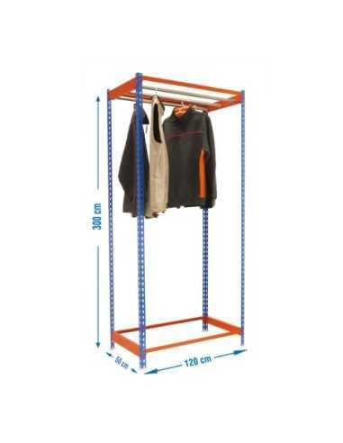 Estantería Guardarropa SIMONCLOTHING single 3/301250 azul/naranja | Taquilla metálica SimonLocker para vestuarios y oficinas
