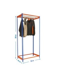 Estantería Guardarropa SIMONCLOTHING single 3/309050 azul/naranja | Taquilla metálica SimonLocker para vestuarios y oficinas