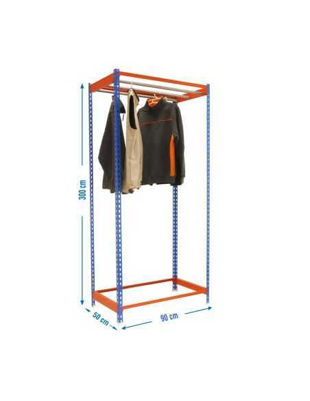 Estantería Guardarropa SIMONCLOTHING single 3/309050 azul/naranja | Taquilla metálica SimonLocker para vestuarios y oficinas